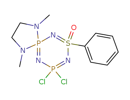 9,9-Dichloro-1,4-dimethyl-7-phenyl-7λ4-thia-1,4,6,8,10-pentaaza-5λ5,9λ5-diphospha-spiro[4.5]deca-5(10),6,8-triene 7-oxide