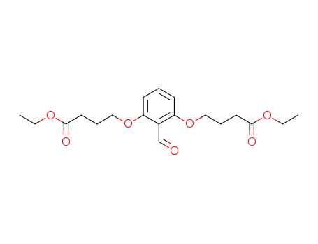 Molecular Structure of 197589-71-2 (Butanoic acid, 4,4'-[(2-formyl-1,3-phenylene)bis(oxy)]bis-, diethyl ester)