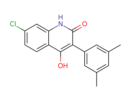 Molecular Structure of 142326-67-8 (2(1H)-Quinolinone, 7-chloro-3-(3,5-dimethylphenyl)-4-hydroxy-)