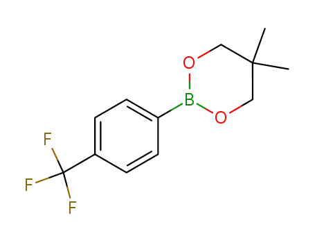 Molecular Structure of 501374-30-7 (1,3,2-Dioxaborinane, 5,5-dimethyl-2-[4-(trifluoromethyl)phenyl]-)