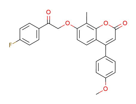 Molecular Structure of 376383-09-4 (7-[2-(4-fluorophenyl)-2-oxoethoxy]-4-(4-methoxyphenyl)-8-methylchromen-2-one)