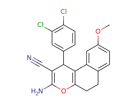 3-amino-1-(3,4-dichloro-phenyl)-9-methoxy-5,6-dihydro-1H-benzo[f]chromene-2-carbonitrile