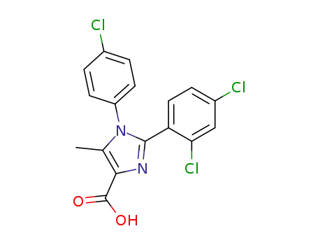 Molecular Structure of 796875-26-8 (1H-Imidazole-4-carboxylic acid,
1-(4-chlorophenyl)-2-(2,4-dichlorophenyl)-5-methyl-)