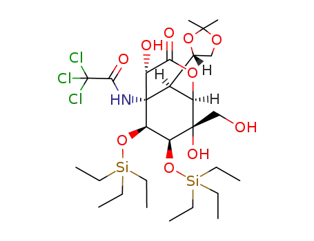 2,2,2-Trichloro-N-[(1R,4S,5S,6S,7S,8S,9S)-9-((S)-2,2-dimethyl-[1,3]dioxolan-4-yl)-4,8-dihydroxy-8-hydroxymethyl-3-oxo-6,7-bis-triethylsilanyloxy-2-oxa-bicyclo[3.3.1]non-5-yl]-acetamide