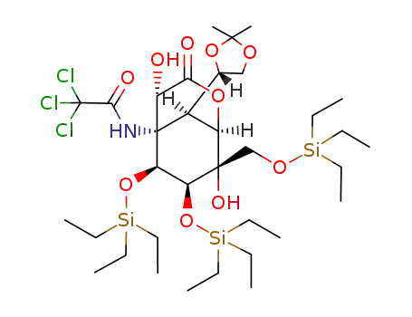 2,2,2-Trichloro-N-[(1R,4S,5S,6S,7S,8S,9S)-9-((S)-2,2-dimethyl-[1,3]dioxolan-4-yl)-4,8-dihydroxy-3-oxo-6,7-bis-triethylsilanyloxy-8-triethylsilanyloxymethyl-2-oxa-bicyclo[3.3.1]non-5-yl]-acetamide
