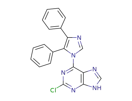 Molecular Structure of 891497-96-4 (1H-Purine, 2-chloro-6-(4,5-diphenyl-1H-imidazol-1-yl)-)