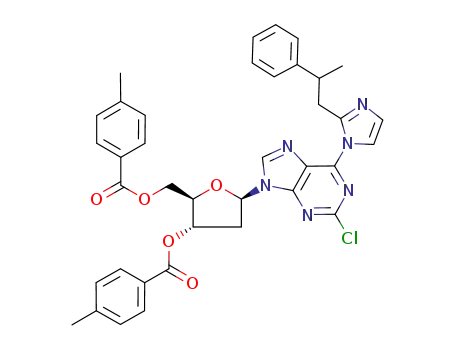 2-chloro-9-[2-deoxy-3,5-di-O-(p-toluoyl)-β-D-erythro-pentofuranosyl]-6-{2-[2-phenylpropyl]imidazol-1-yl}purine