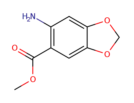 Molecular Structure of 40680-63-5 (methyl 6-amino-1,3-benzodioxole-5-carboxylate)