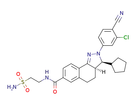 (3S,3aR)-2-(3-chloro-4-cyanophenyl)-3-cyclopentyl-N-(2-sulfamoylethyl)-3,3a,4,5-tetrahydro-2H-benzo[g]indazole-7-carboxamide
