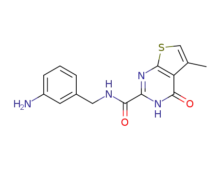 N-[(3-aminophenyl)methyl]-5-methyl-4-oxo-3,4-dihydrothieno[2,3-d]pyrimidine-2-carboxamide