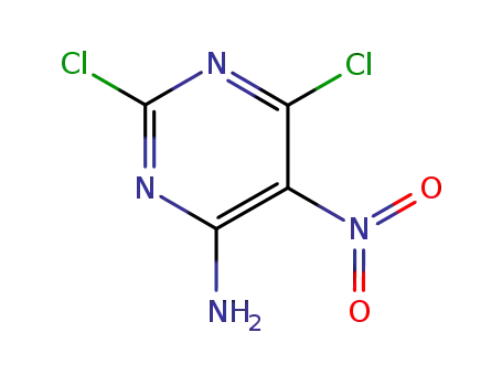Molecular Structure of 31221-68-8 (2,6-dichloro-5-nitro-pyrimidin-4-amine)