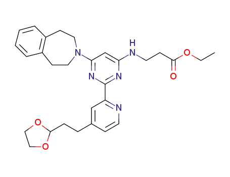 ethyl N-[2-{4-[2-(1,3-dioxolan-2-yl)ethyl]-2-pyridinyl}-6-(1,2,4,5-tetrahydro-3H-3-benzazepin-3-yl)-4-pyrimidinyl]-β-alaninate
