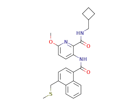 N-(cyclobutylmethyl)-6-methoxy-3-({4-[(methylthio)methyl]-1-naphthoyl}amino)-pyridine-2-carboxamide