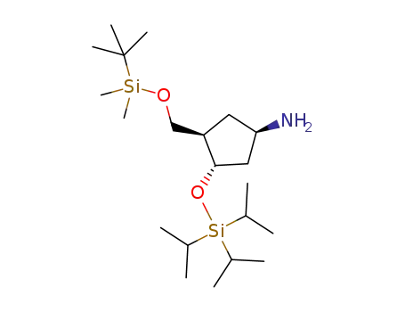 (1R,3R,4S)-3-(((tert-butyl(dimethyl)silyl)oxy)methyl)-4-((triisopropylsilyl)oxy)cyclopentan-1-amine
