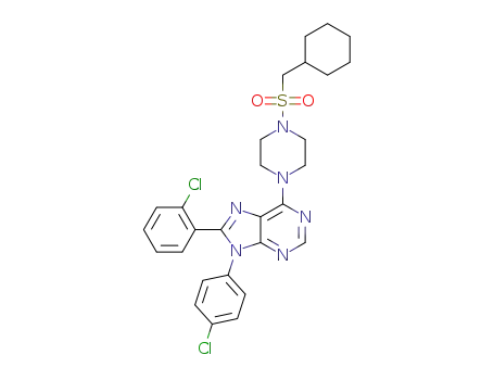 8-(2-chlorophenyl)-9-(4-chlorophenyl)-6-{4-[(cyclohexylmethyl)sulfonyl]piperazin-1-yl}-9H-purine