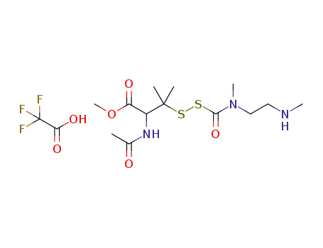2-(((3-acetamido-4-methoxy-2-methyl-4-oxobutan-2-yl)disulfanecarbonyl)(methyl)amino)-N-methylethan-1-aminium trifluoroacetate