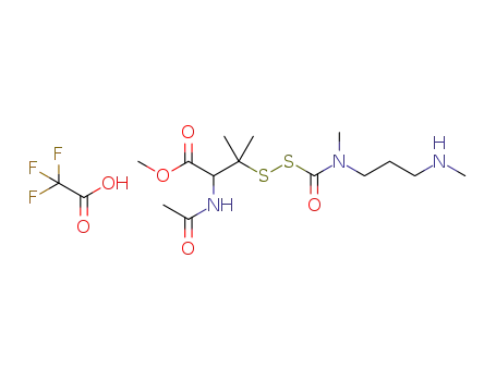 3-(((3-acetamido-4-methoxy-2-methyl-4-oxobutan-2-yl)disulfanecarbonyl)(methyl)amino)-N-methylpropan-1-aminium trifluoroacetate