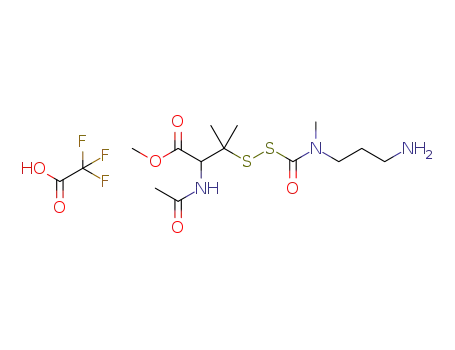 3-(((3-acetamido-4-methoxy-2-methyl-4-oxobutan-2-yl)disulfanecarbonyl)(methyl)amino)propan-1-aminium trifluoroacetate
