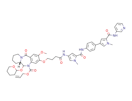 allyl (6aS)-2-methoxy-3-(4-((1-methyl-5-((4-(1-methyl-5-(pyridin-3- ylcarbamoyl)-1H-pyrrol-3-yl)phenyl)carbamoyl)-1H-pyrrol-3-yl)amino)-4- oxobutoxy)-12-oxo-6-((tetrahydro-2H-pyran-2-yl)oxy)-6,6a,7,8,9,10- hexahydrobenzo[e]pyrido[1,2-a][1,4]diazepine-5(12H)-carboxylate