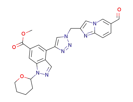 methyl 4-[1-({6-formylimidazo[1,2-a]pyridin-2-yl}methyl)-1H-1,2,3-triazol-4-yl]-1-(oxan-2-yl)-1H-indazole-6-carboxylate