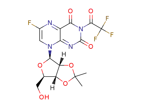 8-((3aR,4R,6R,6aR)-6-(hydroxymethyl)-2,2-dimethyl-tetrahydrofuro[3,4-d][1,3]dioxol-4-yl)-6-fluoro-3-(2,2,2-trifluoroacetyl)-2,4,3,8-tetrahydropteridine-dione