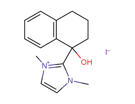 Molecular Structure of 111931-08-9 (1H-Imidazolium,
1,3-dimethyl-2-(1,2,3,4-tetrahydro-1-hydroxy-1-naphthalenyl)-, iodide)