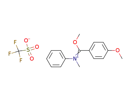 Trifluoro-methanesulfonate[1-methoxy-1-(4-methoxy-phenyl)-meth-(Z)-ylidene]-methyl-phenyl-ammonium;