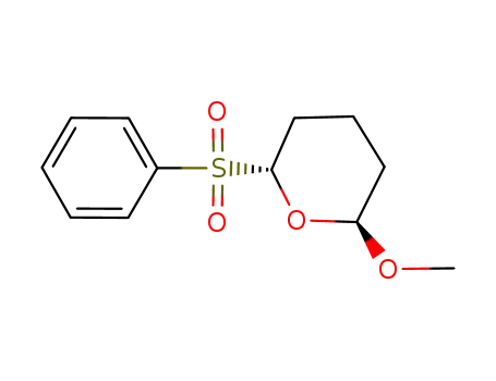 trans-2-(benzenesulphonyl)tetrahydro-6-methoxy-2H-pyran