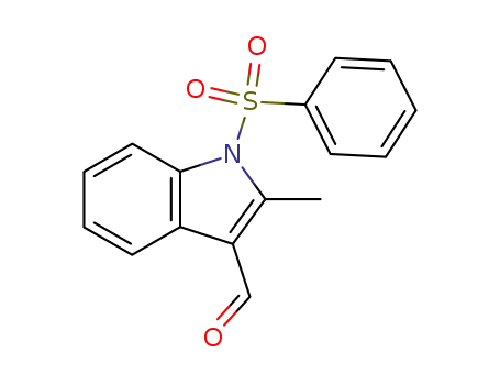Molecular Structure of 124293-81-8 (1H-Indole-3-carboxaldehyde, 2-methyl-1-(phenylsulfonyl)-)