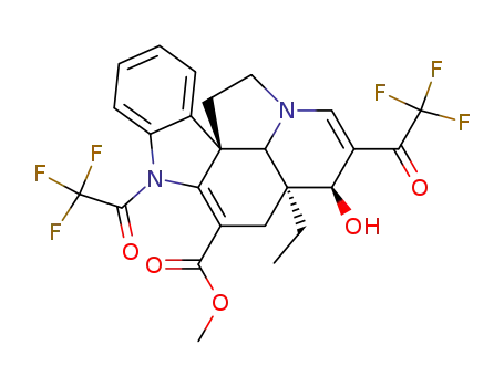 (3S,3aS,10bR)-3a-Ethyl-3-hydroxy-2,6-bis-(2,2,2-trifluoro-acetyl)-3a,4,6,11,12,12b-hexahydro-3H-6,12a-diaza-indeno[7,1-cd]fluorene-5-carboxylic acid methyl ester