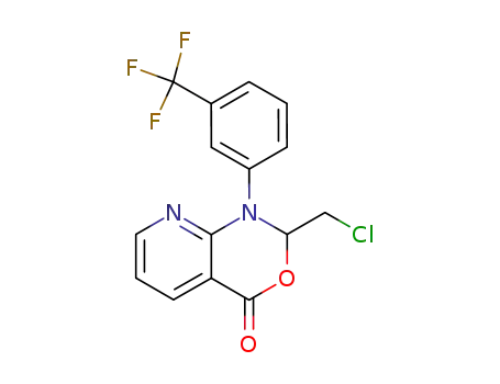 Molecular Structure of 137488-49-4 (4H-Pyrido[2,3-d][1,3]oxazin-4-one,
2-(chloromethyl)-1,2-dihydro-1-[3-(trifluoromethyl)phenyl]-)