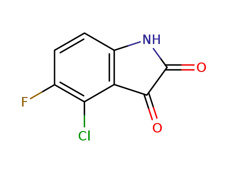 Molecular Structure of 84378-94-9 (4-chloro-5-fluoro-1H-indole-2,3-dione)