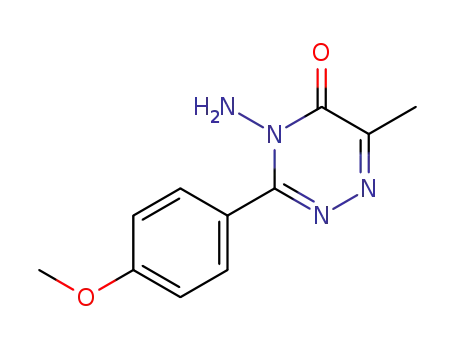 Molecular Structure of 137257-10-4 (1,2,4-Triazin-5(4H)-one, 4-amino-3-(4-methoxyphenyl)-6-methyl-)