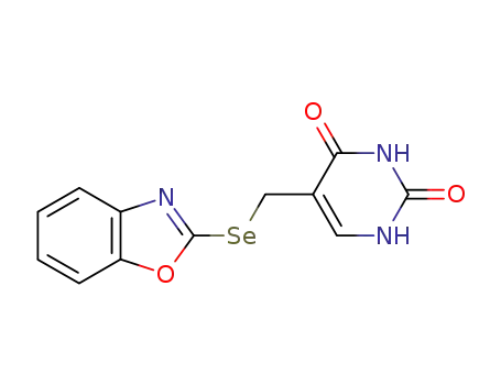 Molecular Structure of 84345-81-3 (2,4(1H,3H)-Pyrimidinedione, 5-[(2-benzoxazolylseleno)methyl]-)