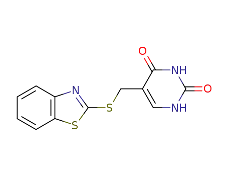 Molecular Structure of 84345-70-0 (2,4(1H,3H)-Pyrimidinedione, 5-[(2-benzothiazolylthio)methyl]-)
