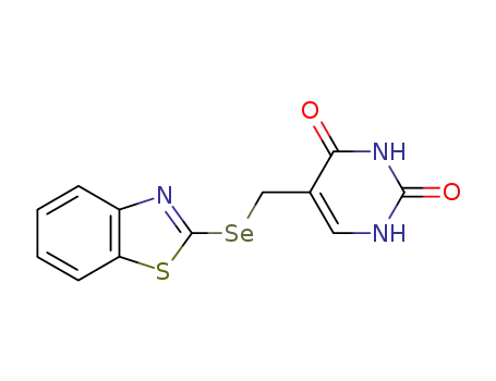 Molecular Structure of 84345-75-5 (2,4(1H,3H)-Pyrimidinedione, 5-[(2-benzothiazolylseleno)methyl]-)
