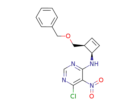 ((1R,4S)-4-Benzyloxymethyl-cyclobut-2-enyl)-(6-chloro-5-nitro-pyrimidin-4-yl)-amine