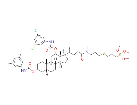 3-bis-(3,5-dimethylphenyl)carbamoyl-12-(3,5-dichlorophenyl)carbamoyl-N-(3-trimethoxysilylpropylthio)propyl-deoxycholan-24-amide
