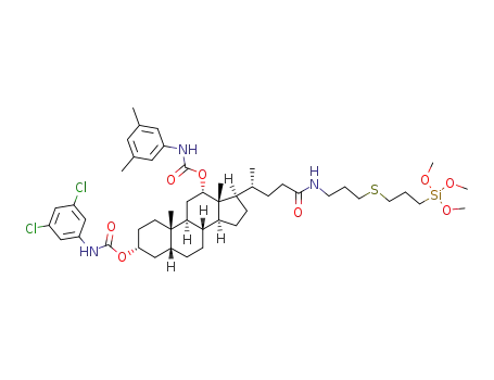3-bis-(3,5-dichlorophenyl)carbamoyl-12-(3,5-dimethylphenyl)carbamoyl-N-(3-trimethoxysilylpropylthio)propyl-deoxycholan-24-amide