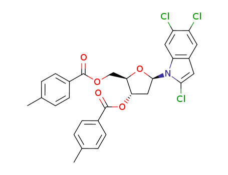 1-[2-deoxy-3,5-bis-O-(4-methylbenzoyl)-β-D-erythro-pentofuranosyl]-2,5,6-trichloroindole