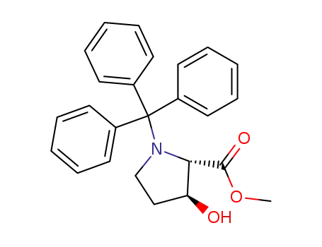 Molecular Structure of 401909-57-7 (L-Proline, 3-hydroxy-1-(triphenylmethyl)-, methyl ester, (3S)-)