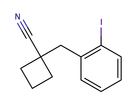 Molecular Structure of 495414-03-4 (Cyclobutanecarbonitrile, 1-[(2-iodophenyl)methyl]-)