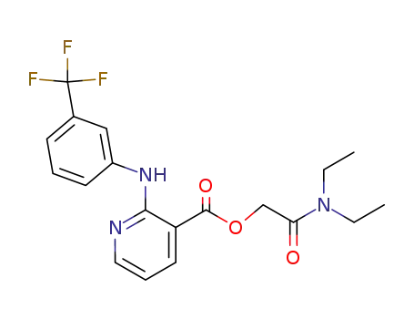 Molecular Structure of 533925-39-2 (3-Pyridinecarboxylic acid, 2-[[3-(trifluoromethyl)phenyl]amino]-,
2-(diethylamino)-2-oxoethyl ester)