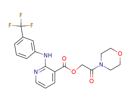Molecular Structure of 533925-45-0 (3-Pyridinecarboxylic acid, 2-[[3-(trifluoromethyl)phenyl]amino]-,
2-(4-morpholinyl)-2-oxoethyl ester)