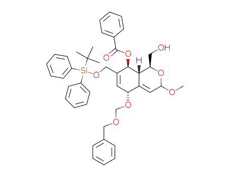 Benzoic acid (1S,5R,8S,8aR)-5-benzyloxymethoxy-7-(tert-butyl-diphenyl-silanyloxymethyl)-1-hydroxymethyl-3-methoxy-3,5,8,8a-tetrahydro-1H-isochromen-8-yl ester