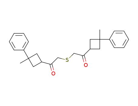 Molecular Structure of 676235-09-9 (Ethanone, 2,2'-thiobis[1-(3-methyl-3-phenylcyclobutyl)-)