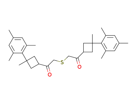 Molecular Structure of 676235-08-8 (Ethanone, 2,2'-thiobis[1-[3-methyl-3-(2,4,6-trimethylphenyl)cyclobutyl]-)