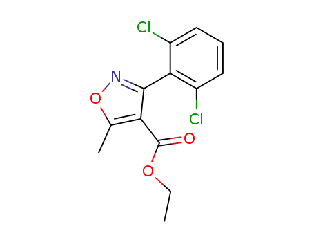 Molecular Structure of 24248-21-3 (ETHYL 3-(2,6-DICHLORO-PHENYL)-5-METHYL-ISOXAZOLE-4-CARBOXYLATE)