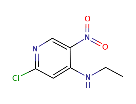 Molecular Structure of 607373-89-7 ((2-CHLORO-5-NITRO-PYRIDIN-4-YL)-ETHYL-AMINE)