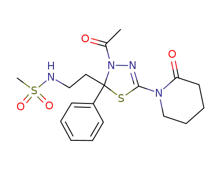 (-)-N-{2-[3-acetyl-5-(2-oxopiperidino)-2-phenyl-2,3-dihydro-1,3,4-thiadiazol-2-yl]ethyl}methanesulfonamide